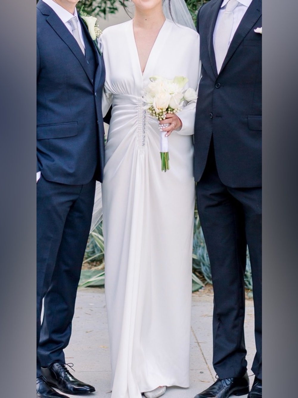 RACIL Rita Ruched Silk Wedding Dress Size Fr 42 (Size 10)